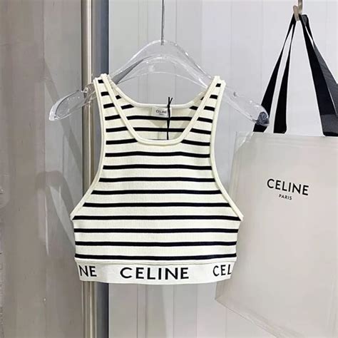 celine top crop|Celine short sleeve cropped top.